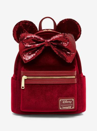 (Flawed) Loungefly Disney Red Shimmery Sequin Mini Backpack authentic