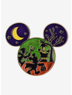 Disney Mickey Mouse Silhouette Trick-or-Treat Scene Enamel Pin - BoxLunch Exclusive, , hi-res