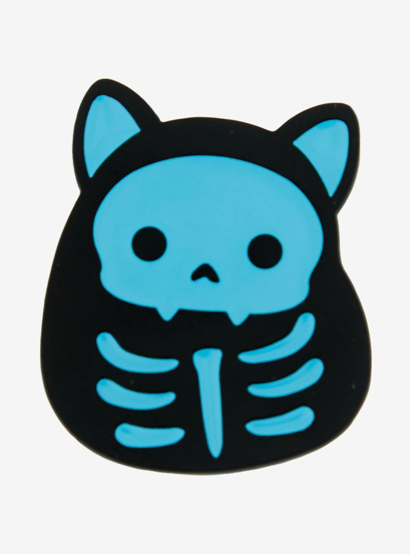 Squishmallows Stump the Skeleton Cat Glow-in-the-Dark Enamel Pin - BoxLunch Exclusive, , hi-res