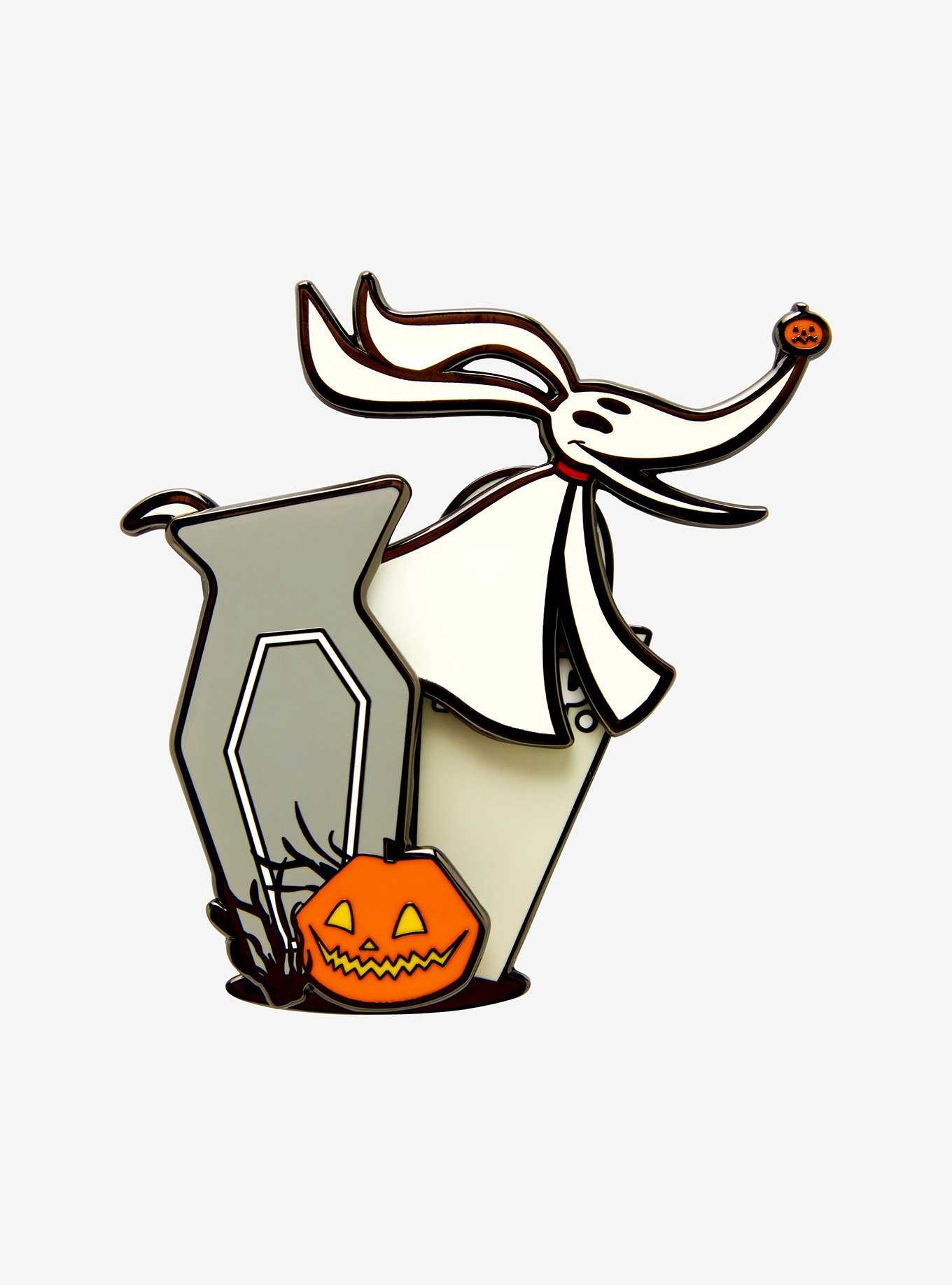 Loungefly The Nightmare Before Christmas 30th Anniversary Zero Gravestone Sliding Glow-in-the-Dark Limited Edition Enamel Pin - BoxLunch Exclusive, , hi-res