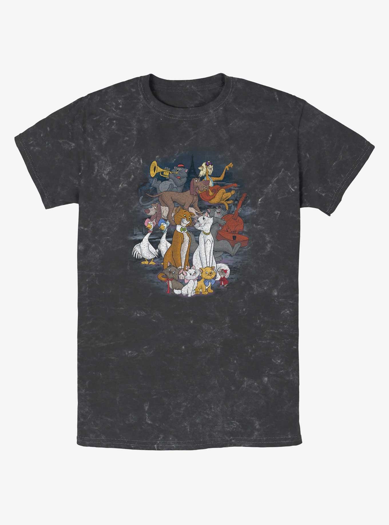 Disney The AristoCats All The Cats Mineral Wash T-Shirt, BLACK, hi-res