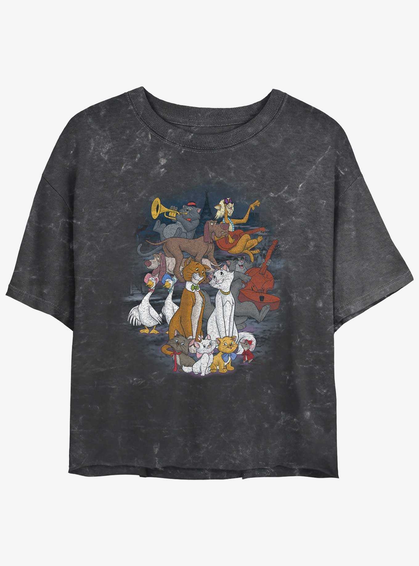 Disney The AristoCats All The Cats Mineral Wash Womens Crop T-Shirt, , hi-res