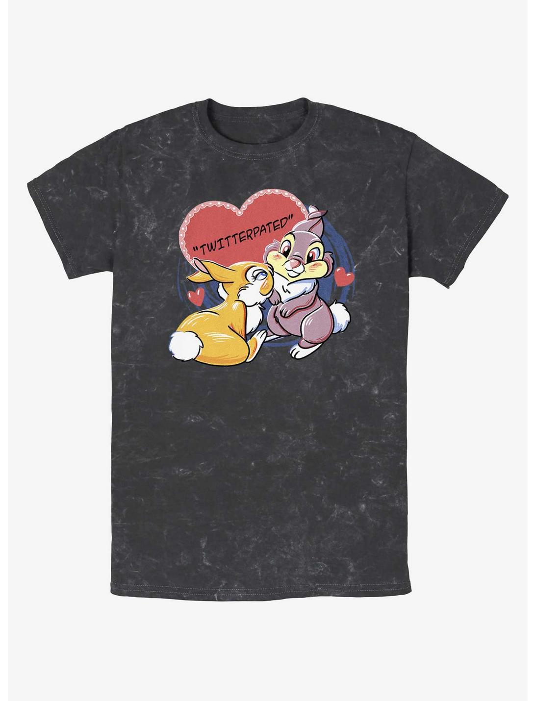 Disney Bambi Thumper Loves Miss Bunny Twitterpated Mineral Wash T-Shirt, BLACK, hi-res