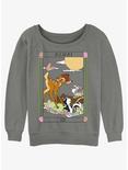 Disney Bambi and Friends Flower & Thumper Card Womens Slouchy Sweatshirt, GRAY HTR, hi-res