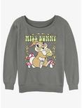 Disney Bambi Miss Bunny Womens Slouchy Sweatshirt, GRAY HTR, hi-res