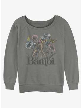Disney Bambi Watercolor Floral Womens Slouchy Sweatshirt, , hi-res