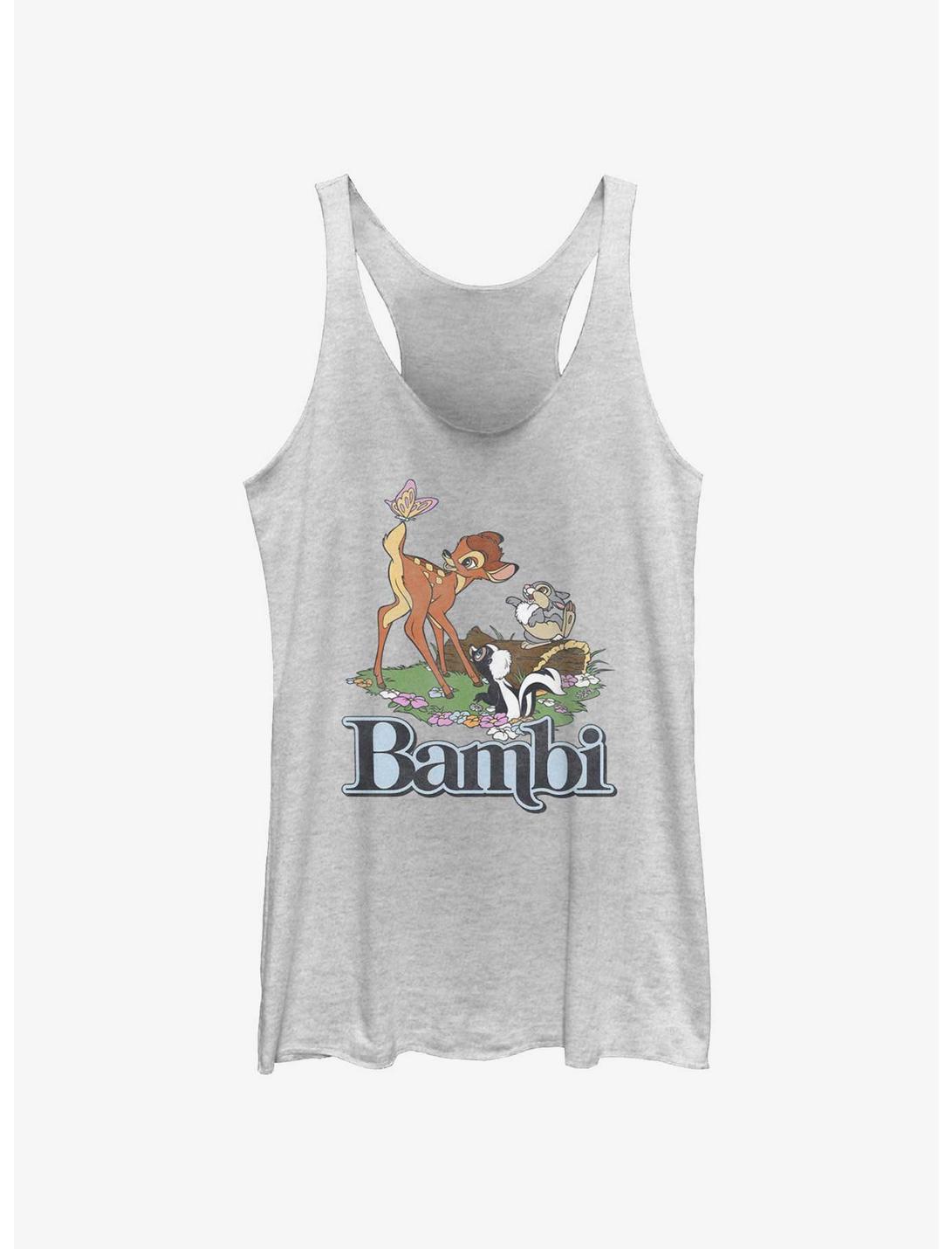 Disney Bambi Forest Friends Logo Womens Tank Top, WHITE HTR, hi-res