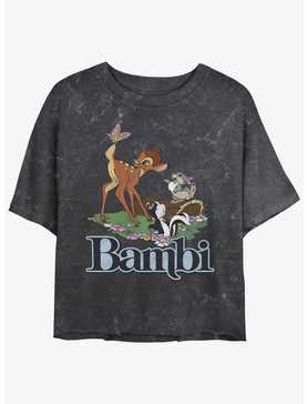 Disney Bambi Forest Friends Logo Mineral Wash Womens Crop T-Shirt, , hi-res