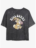 Disney Bambi Miss Bunny Retro Mineral Wash Womens Crop T-Shirt, BLACK, hi-res