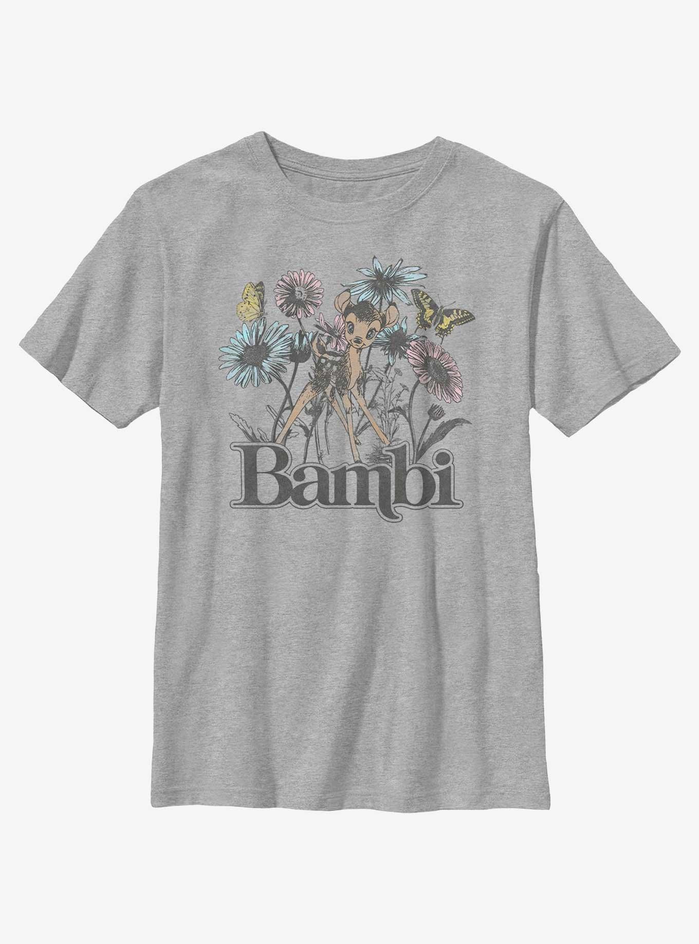 Disney Bambi Watercolor Floral Youth T-Shirt, , hi-res