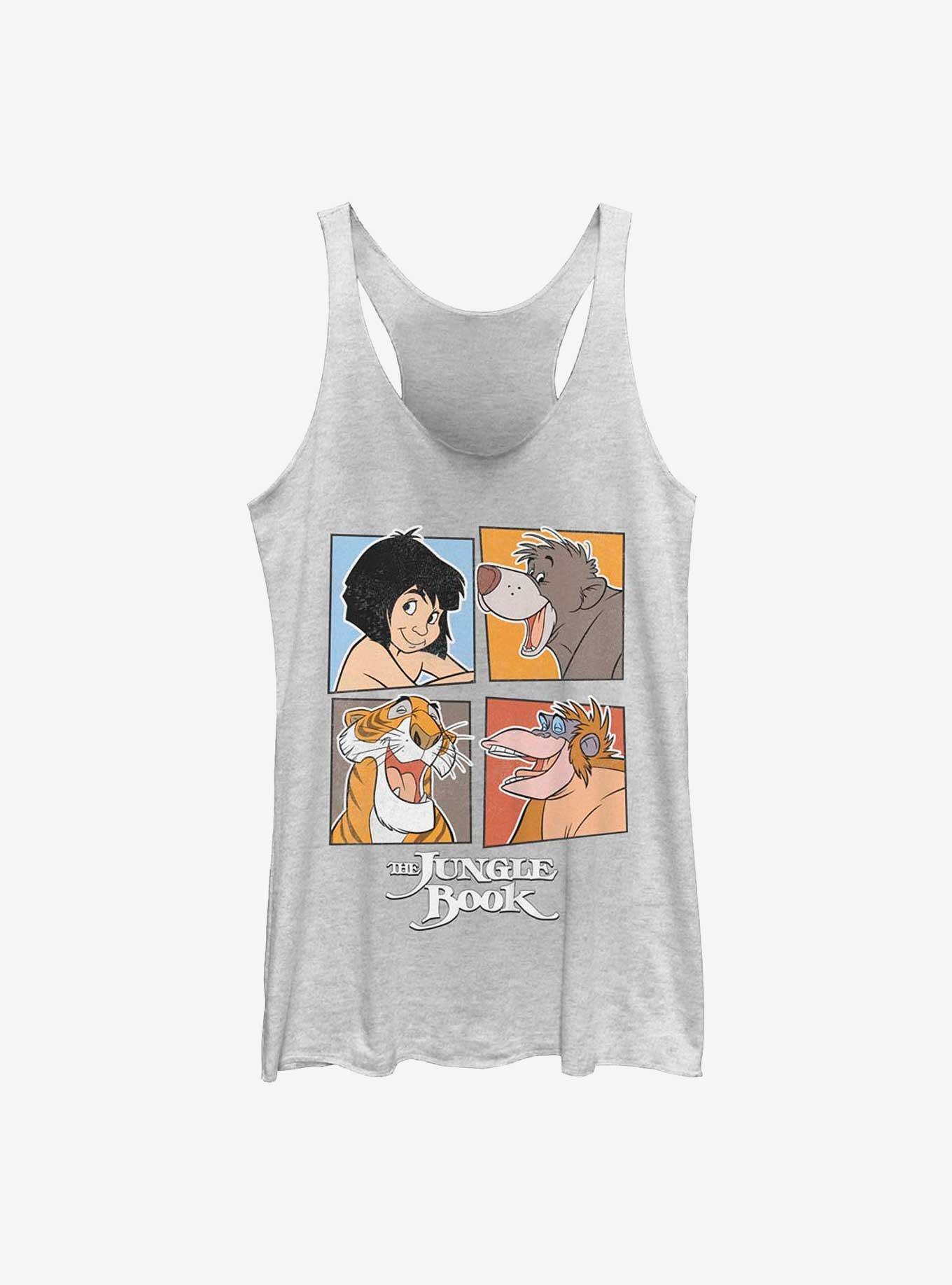 Disney The Jungle Book Faces of the Jungle Womens Tank Top, WHITE HTR, hi-res