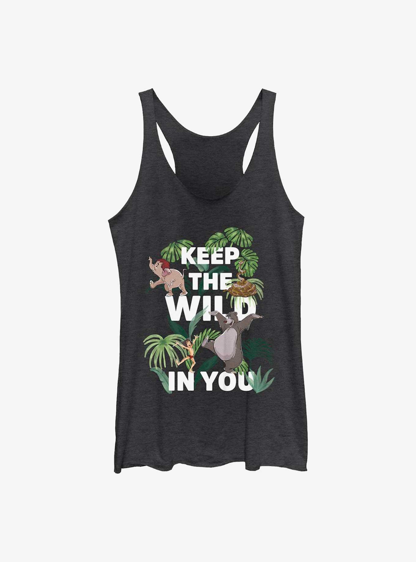 Disney The Jungle Book Keep The Wild Womens Tank Top, BLK HTR, hi-res