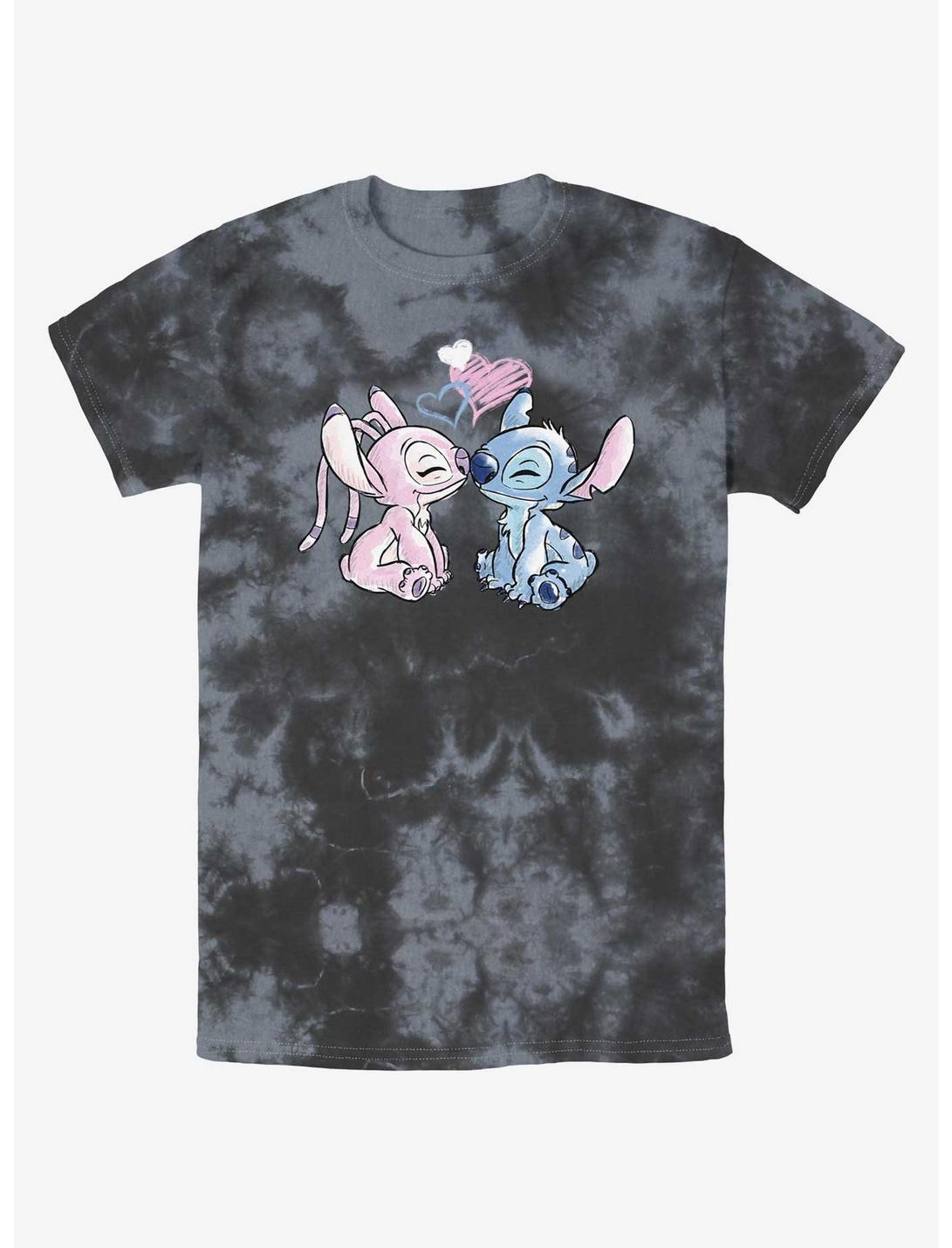 Disney Lilo & Stitch Angel Loves Stitch Tie-Dye T-Shirt, BLKCHAR, hi-res