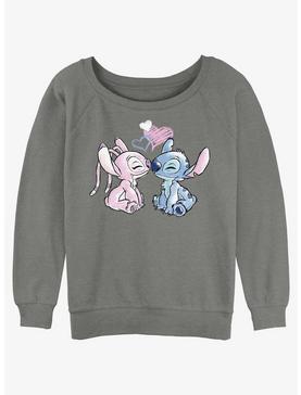 Disney Lilo & Stitch Angel Loves Stitch Womens Slouchy Sweatshirt, , hi-res