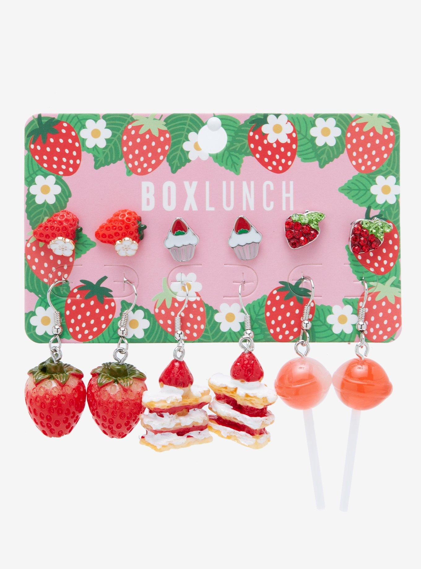 Strawberry Fruit & Dessert Earring Set - BoxLunch Exclusive, , hi-res