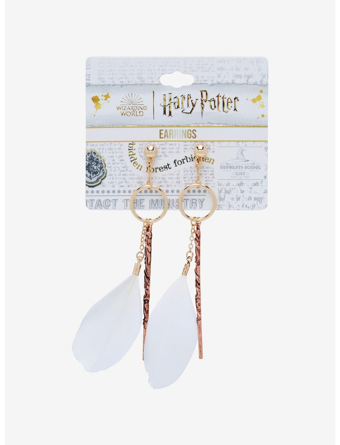 Harry Potter Hermione's Wand & Feather Earrings - BoxLunch Exclusive, , hi-res