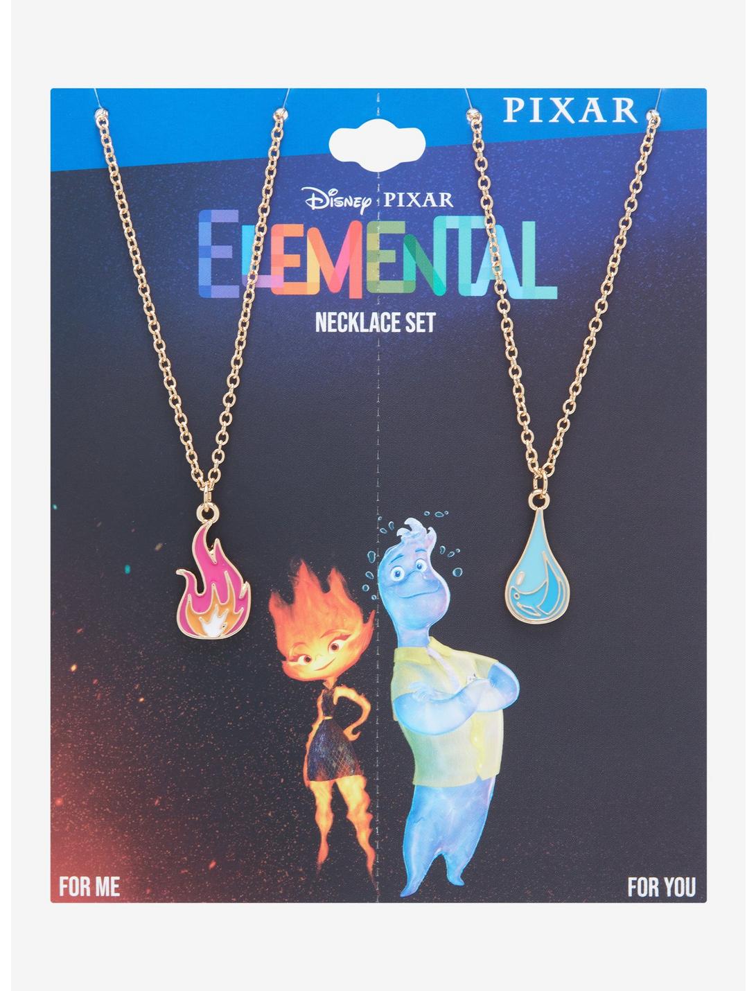 Disney Pixar Elemental Fire & Water Bestie Necklace Set - BoxLunch Exclusive, , hi-res