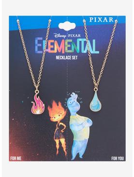 Disney Pixar Elemental Fire & Water Bestie Necklace Set - BoxLunch Exclusive, , hi-res