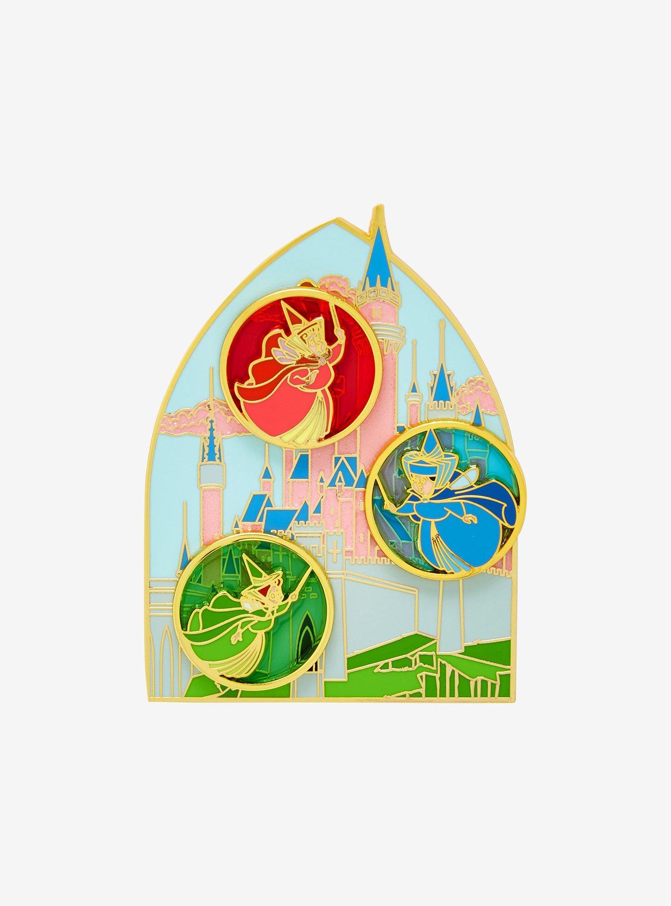 Loungefly Disney Sleeping Beauty Fairies Sliding Limited Edition Enamel Pin, , hi-res