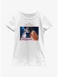 Disney Lady and the Tramp Share Spaghetti Youth Girls T-Shirt, WHITE, hi-res