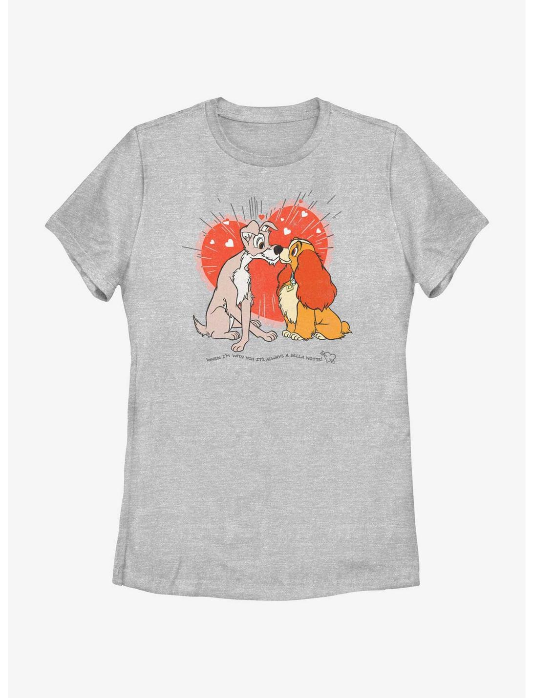 Disney Lady and the Tramp Bella Notte Lovers Womens T-Shirt, ATH HTR, hi-res