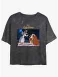 Disney Lady and the Tramp Share Spaghetti Mineral Wash Womens Crop T-Shirt, BLACK, hi-res