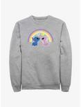 Disney Lilo & Stitch Angel & Stitch Love Under The Rainbow Sweatshirt, ATH HTR, hi-res