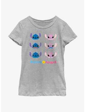 Disney Lilo & Stitch Angel & Stitch Faces Youth Girls T-Shirt, , hi-res