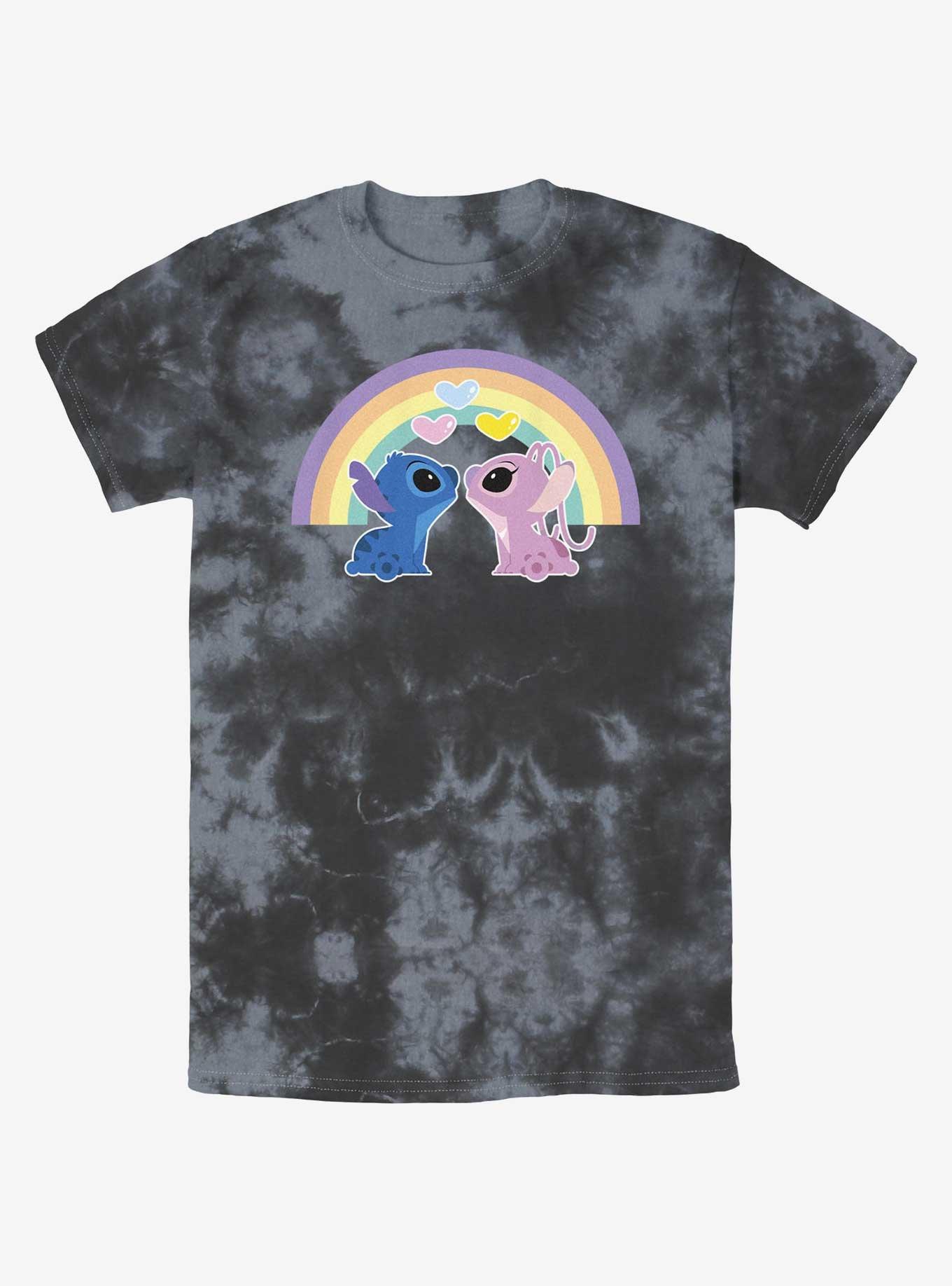 Disney Lilo & Stitch Angel & Stitch Love Under The Rainbow Tie-Dye T-Shirt, , hi-res