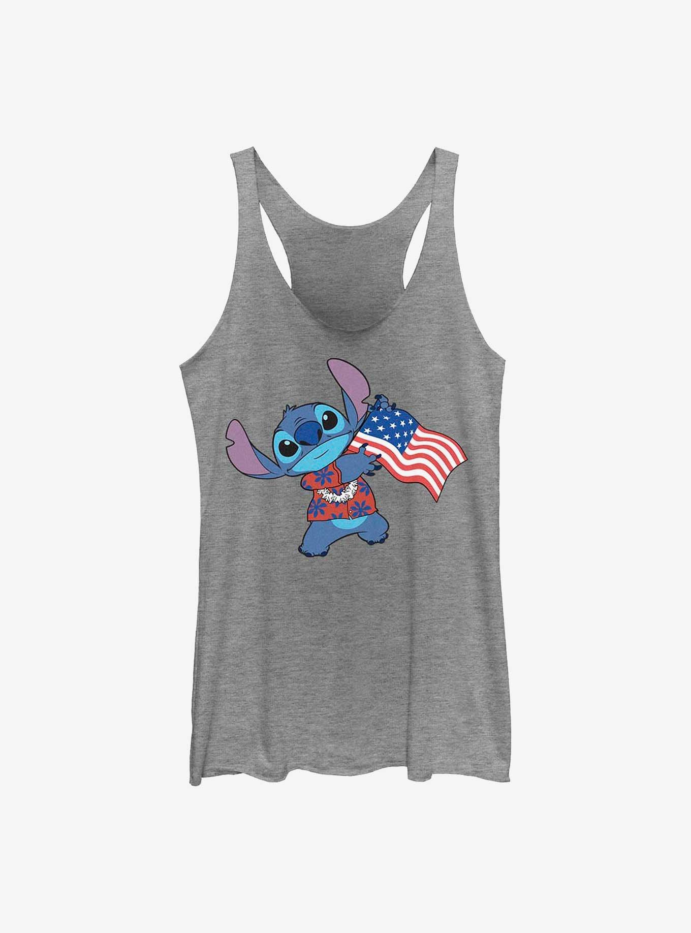 Disney Lilo & Stitch Tropic Stitch American Flag Womens Tank Top, , hi-res