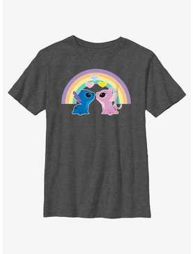 Disney Lilo & Stitch Angel & Stitch Love Under The Rainbow Youth T-Shirt, , hi-res