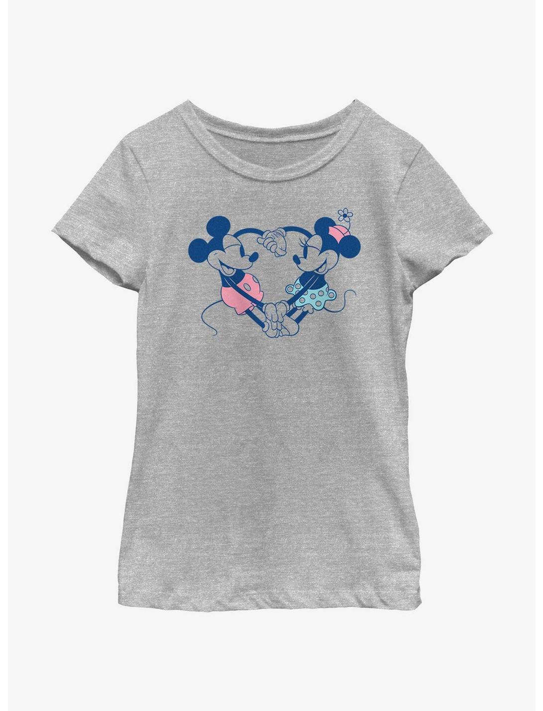Disney Mickey Mouse Heart Pair Youth Girls T-Shirt, ATH HTR, hi-res