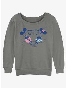Disney Mickey Mouse Heart Pair Womens Slouchy Sweatshirt, , hi-res
