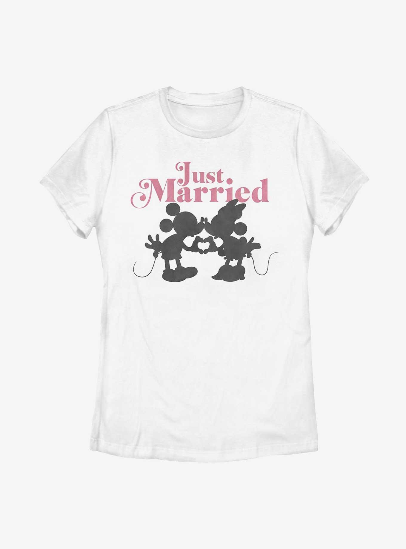 Disney Mickey Mouse Just Married Mice Womens T-Shirt, WHITE, hi-res