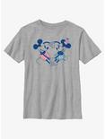 Disney Mickey Mouse Heart Pair Youth T-Shirt, ATH HTR, hi-res