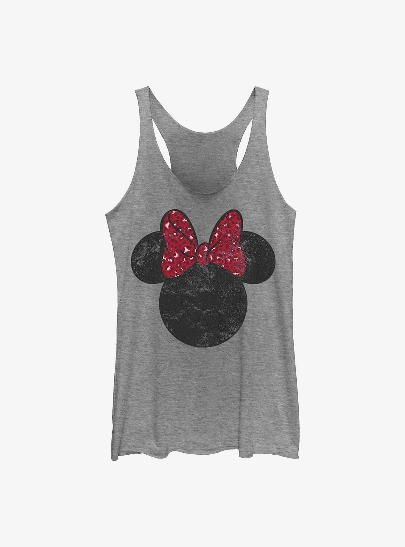 Disney Minnie Mouse Leopard Bow Womens Tank Top, , hi-res