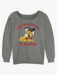 Disney Pluto Love My Dog Womens Slouchy Sweatshirt, GRAY HTR, hi-res