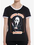 Scream Ghost Face Watch Movies Girls Ringer T-Shirt, MULTI, hi-res