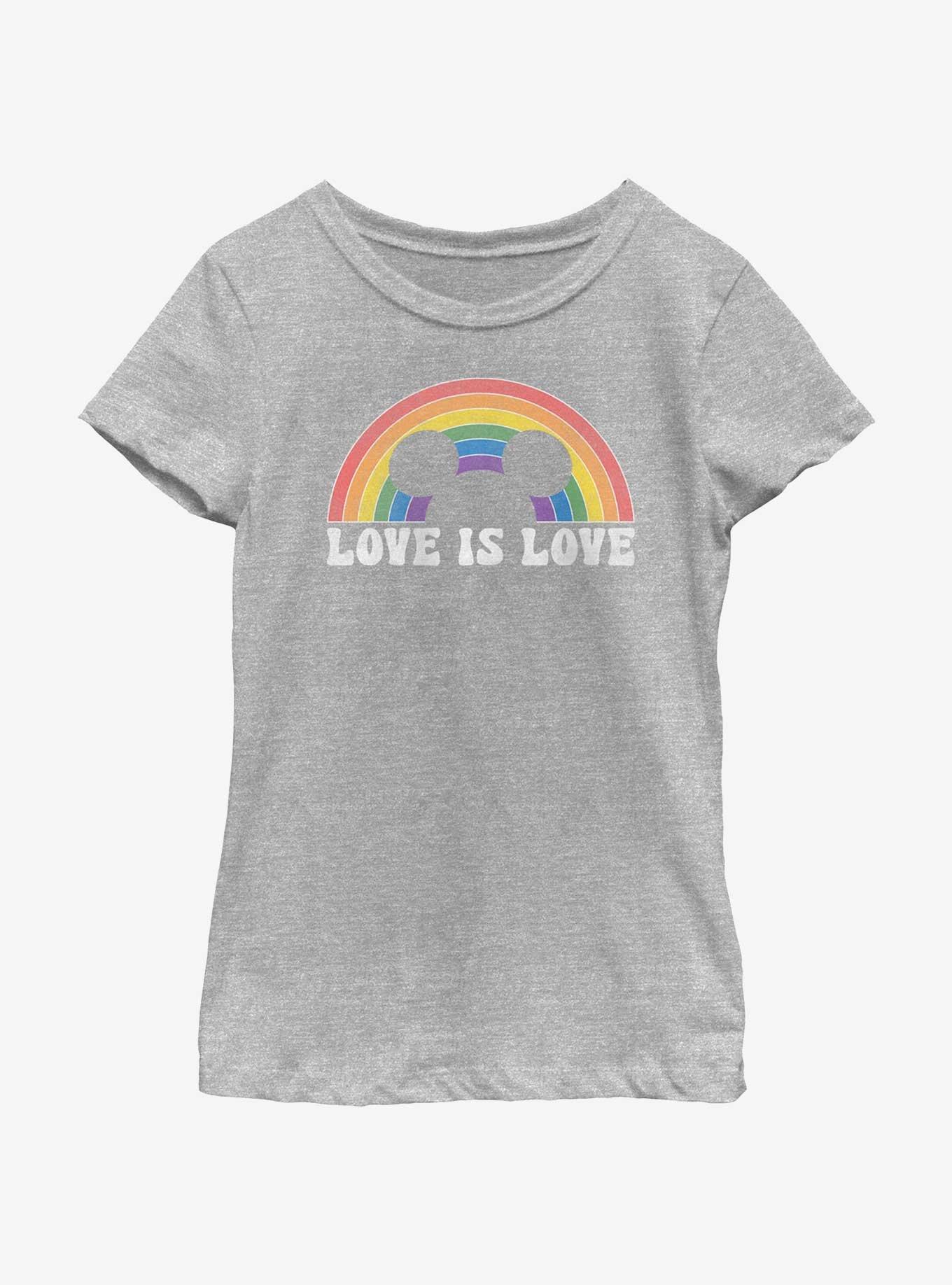 Disney Mickey Mouse Love Is Love Youth Girls T-Shirt, ATH HTR, hi-res