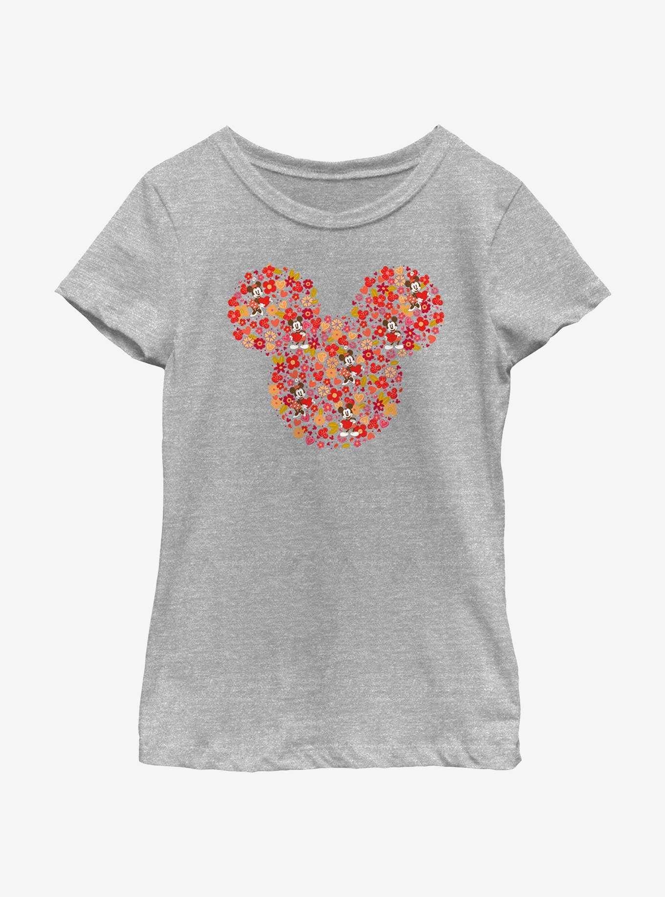 Disney Mickey Mouse Mickey Flowers Youth Girls T-Shirt, , hi-res