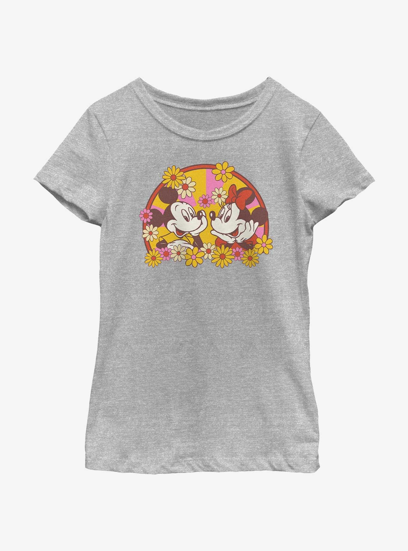 Disney Mickey Mouse Mickey & Minnie Spring Bloom Youth Girls T-Shirt, ATH HTR, hi-res