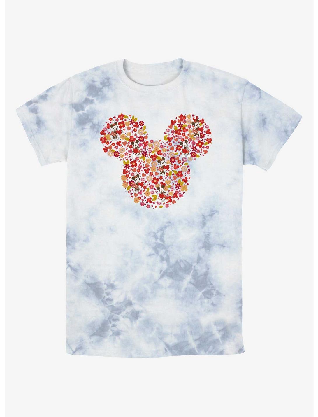 Disney Mickey Mouse Mickey Flowers Tie-Dye T-Shirt, WHITEBLUE, hi-res