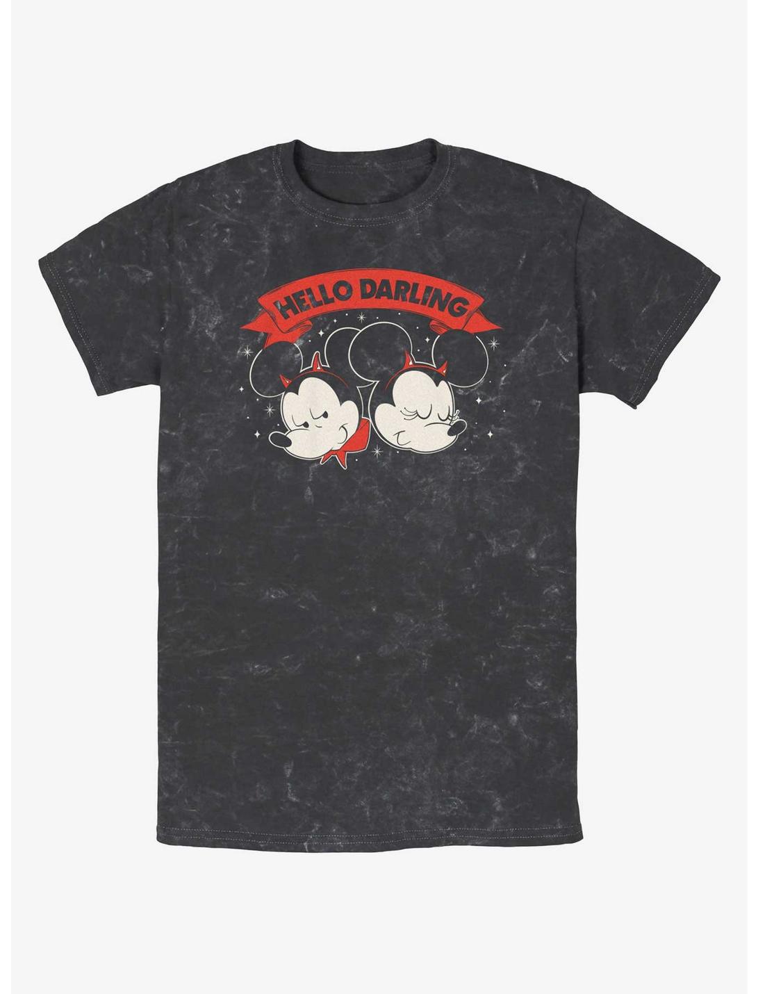 Disney Mickey Mouse Hello Darling Mineral Wash T-Shirt, BLACK, hi-res