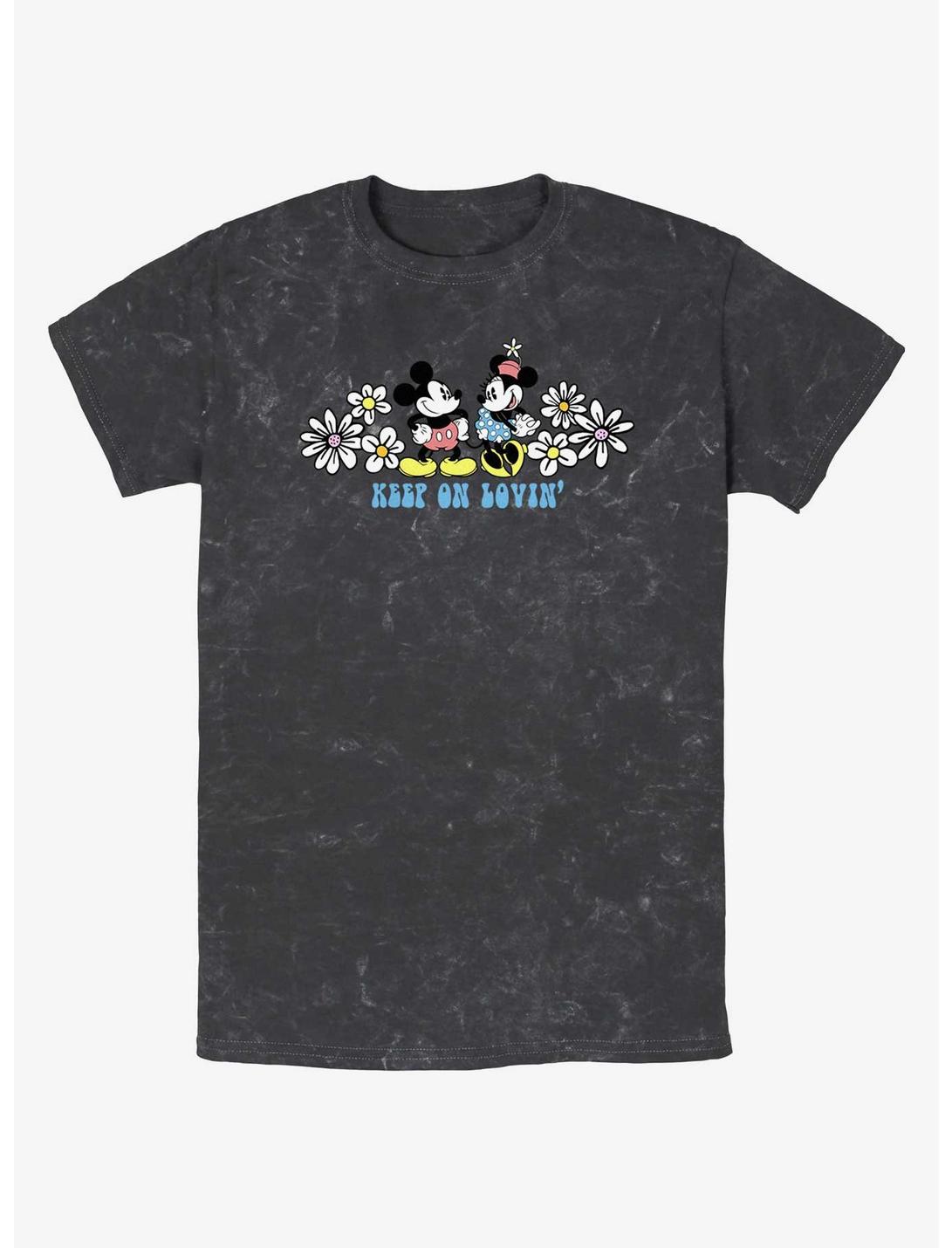 Disney Mickey Mouse Keep On Lovin' Mineral Wash T-Shirt, BLACK, hi-res
