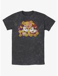 Disney Mickey Mouse Mickey & Minnie Spring Bloom Mineral Wash T-Shirt, BLACK, hi-res