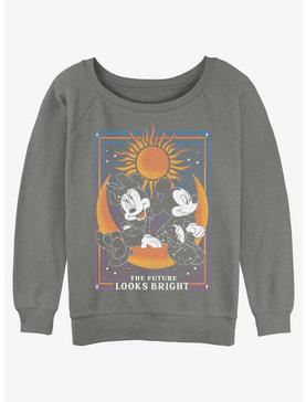 Plus Size Disney Mickey Mouse The Future Looks Bright Womens Slouchy Sweatshirt, , hi-res