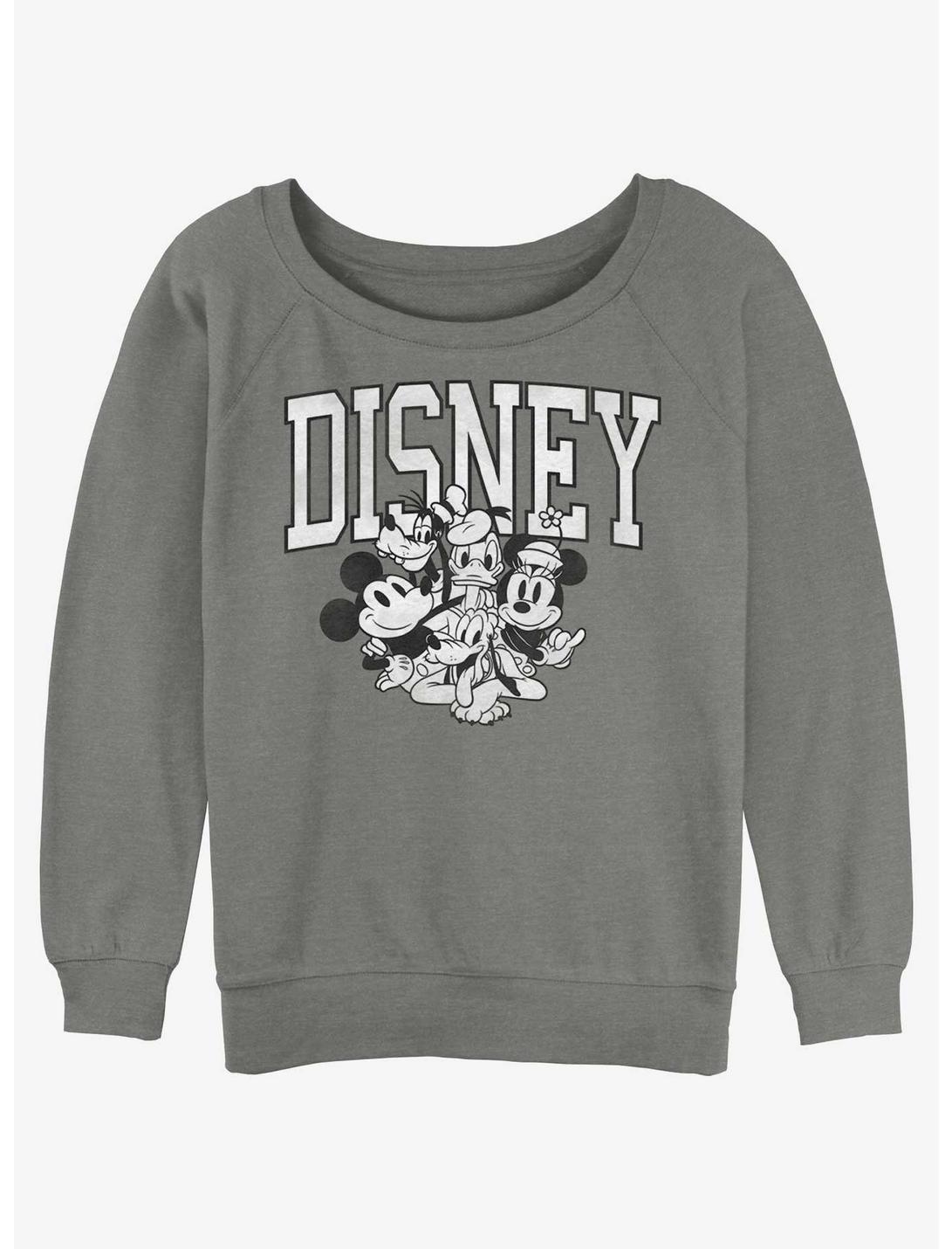 Disney Mickey Mouse Disney Group Womens Slouchy Sweatshirt, GRAY HTR, hi-res