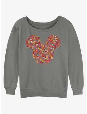 Disney Mickey Mouse Mickey Flowers Womens Slouchy Sweatshirt, , hi-res