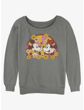 Disney Mickey Mouse Mickey & Minnie Spring Bloom Womens Slouchy Sweatshirt, , hi-res