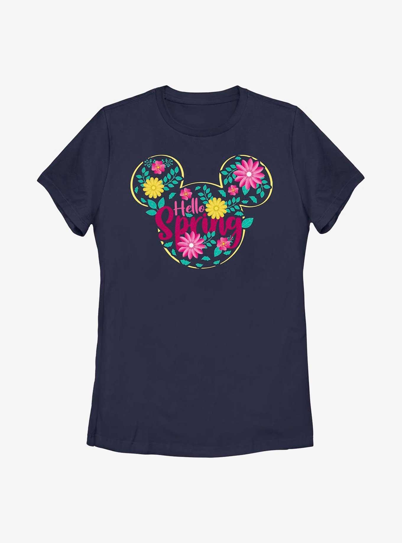 Disney Mickey Mouse Hello Spring Ears Womens T-Shirt, NAVY, hi-res